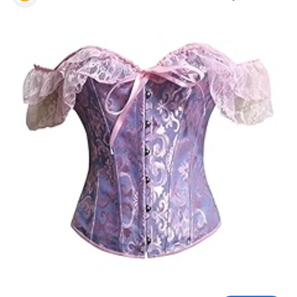 Women’s Off Shoulder Jacquard Pastel Corset Womens Large Fairy Castlecore - Picture 1 of 9